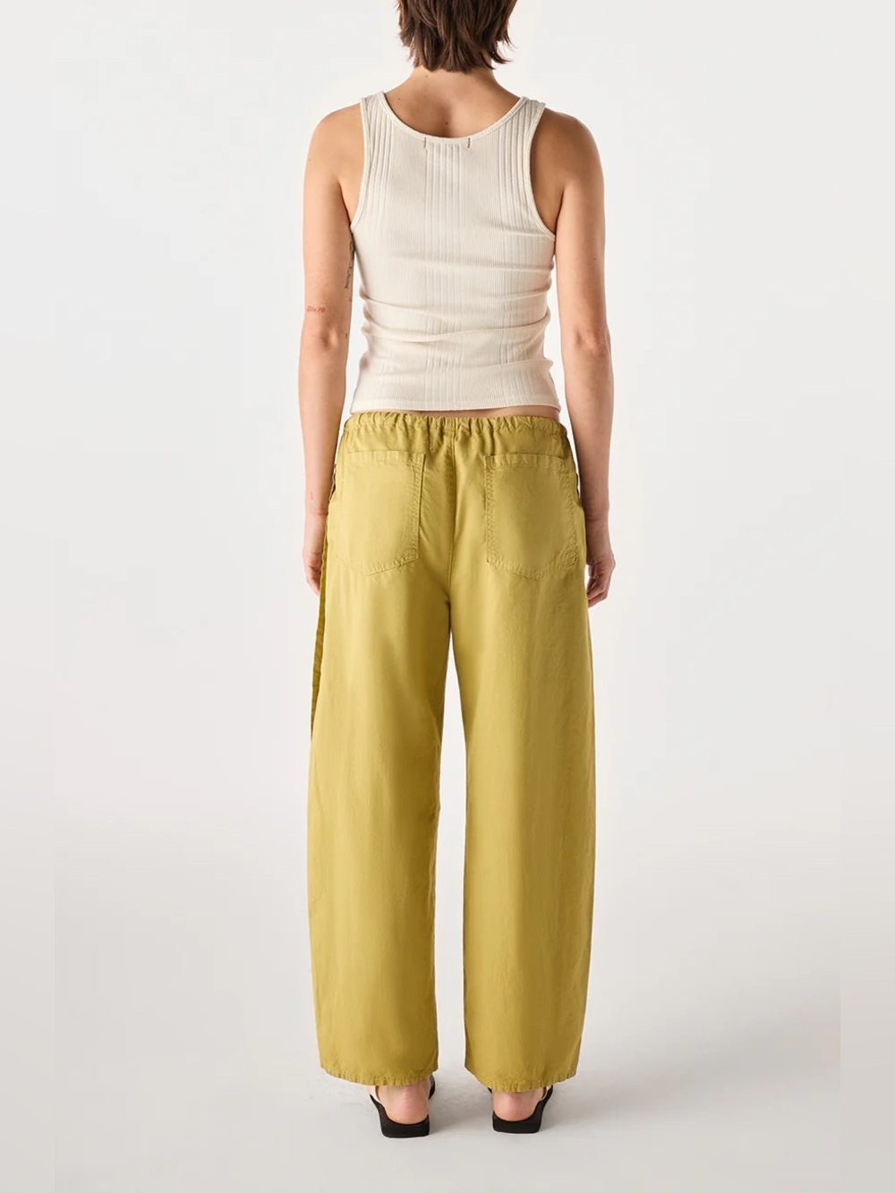 Amo Denim Simone Barrel Poplin Drawstring Pants in Sprig - NWT - Picture 4 of 8